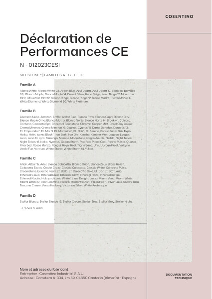 Silestone D�claration de Performances CE (FR)