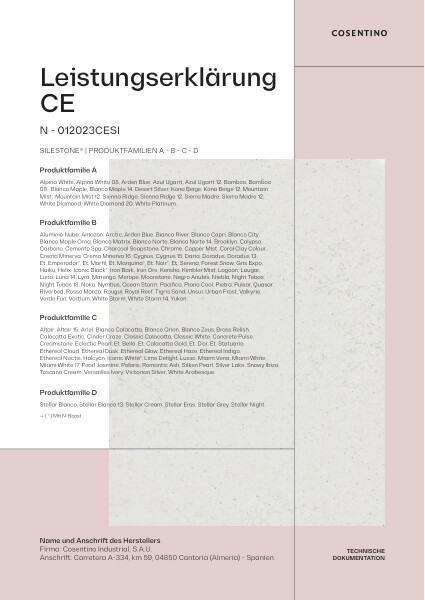 Silestone Leistungserkl�rung CE (DE)