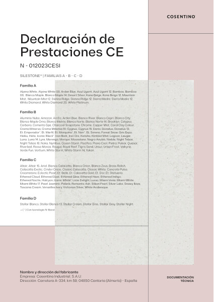 Silestone Declaraci�n de Prestaciones CE (ES)